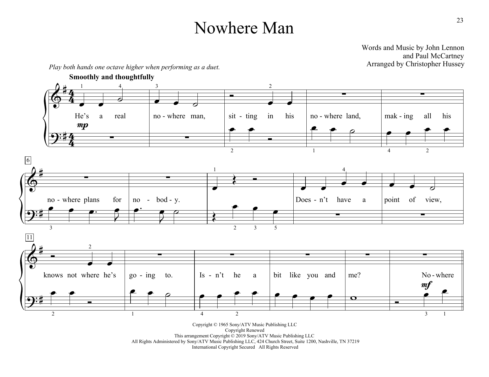 Product gallery: Page 1 of 1 Nowhere Man (arr. Christopher Hussey), The Beatles