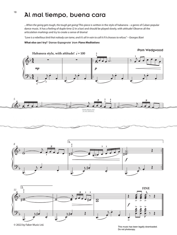 Produktgalerie: Seite 1 von 1 Al mal tiempo, buena cara, Pam Wedgwood, Klavier