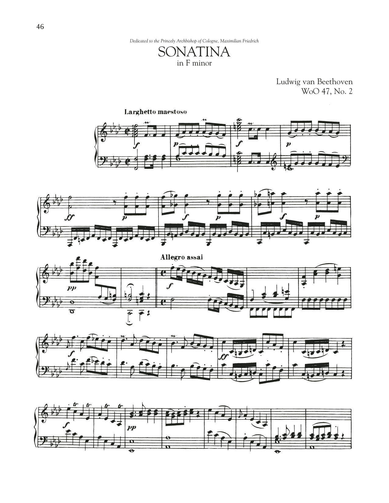 Product gallery: Page 1 of 1 Sonata In F Minor, WoO 47, No. 2, Ludwig Van Beethoven