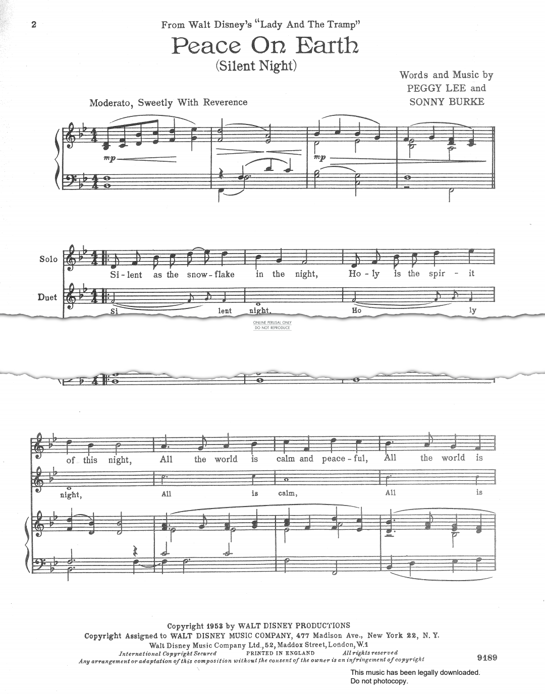 Produktbild zu: Peace On Earth (Silent Night)