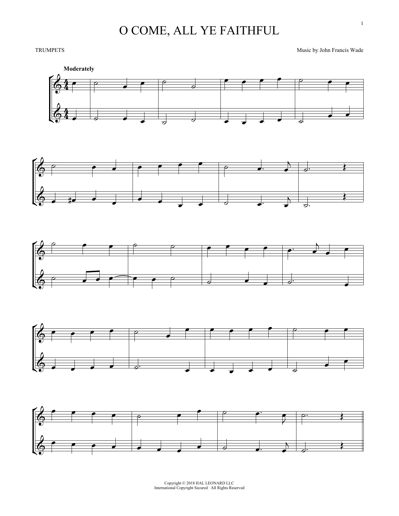 Produktgalerie: Seite 1 von 1 O Come, All Ye Faithful, John Francis Wade, Trompete