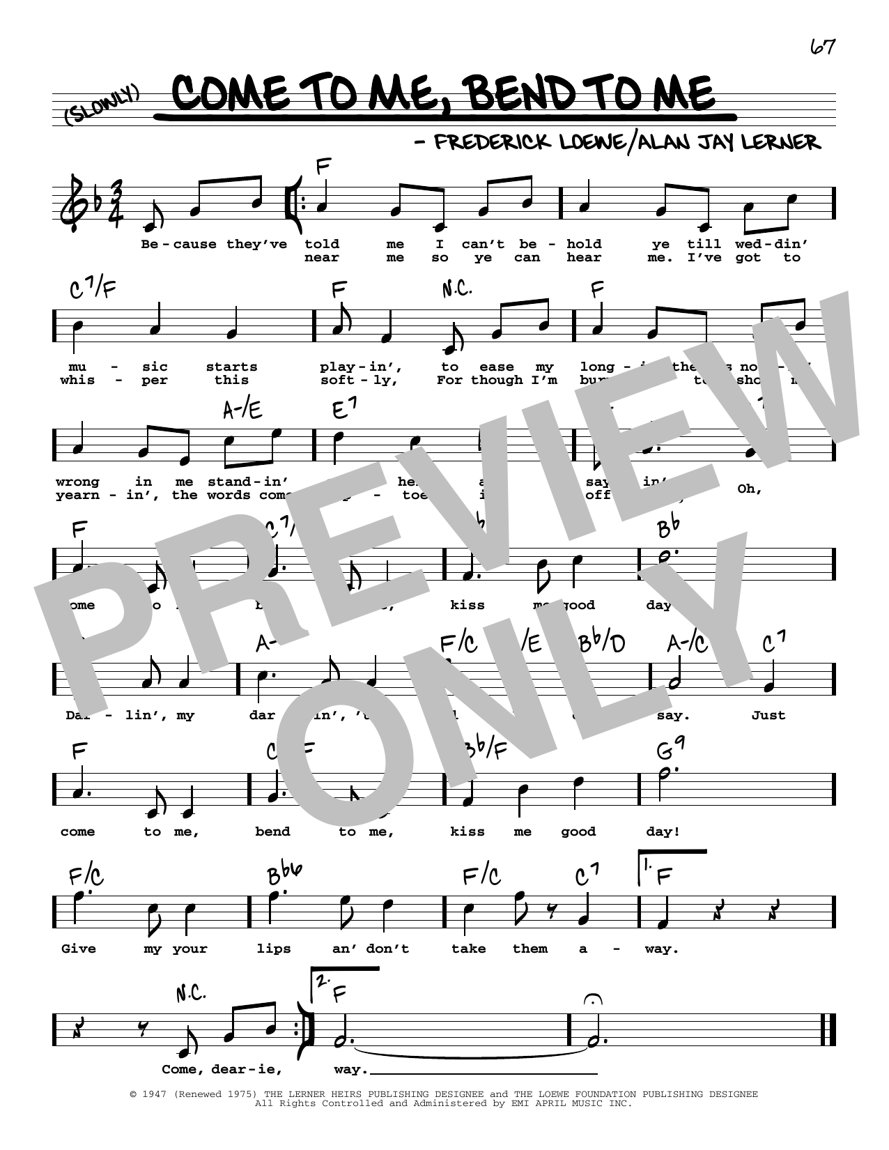 Produktbild zu: Come To Me, Bend To Me (High Voice)