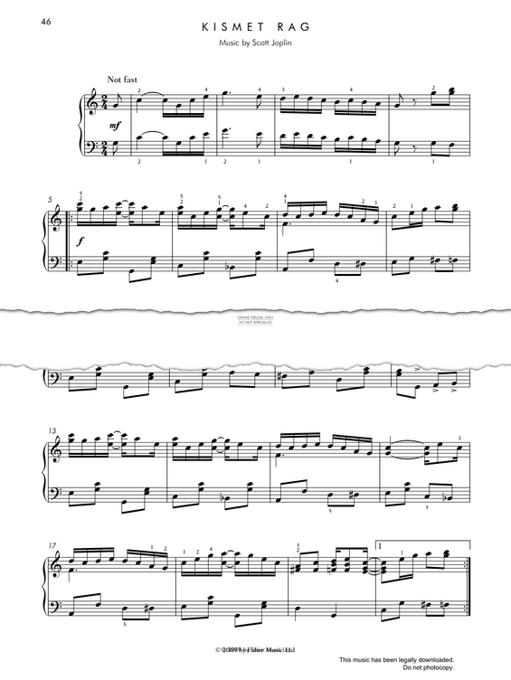 Produktgalerie: Seite 1 von 1 Kismet Rag, Scott Joplin, Klavier