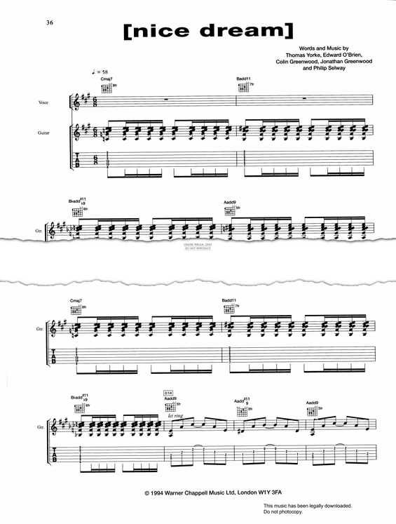 Product gallery: Page 1 of 1 (Nice Dream), Radiohead