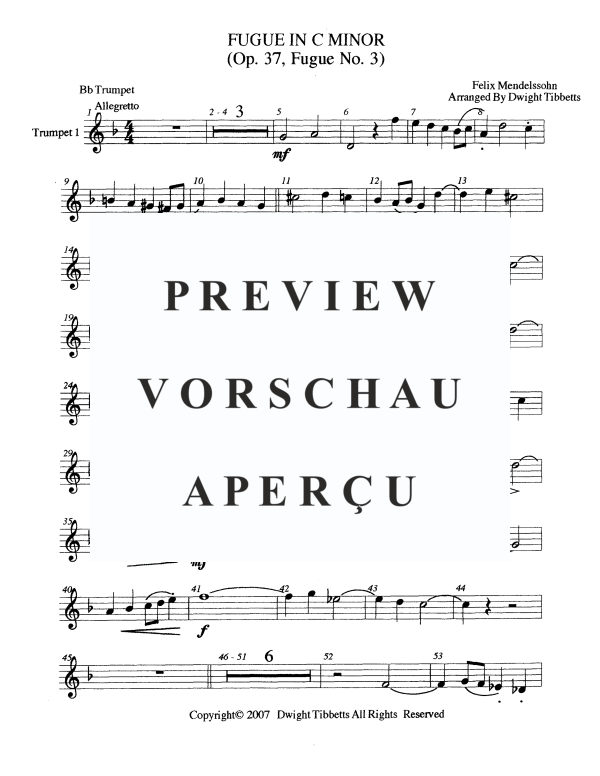 Product gallery: Page 9 of 11 Fugue in C Minor, Opus 37, No. 3, , Brass Quintet