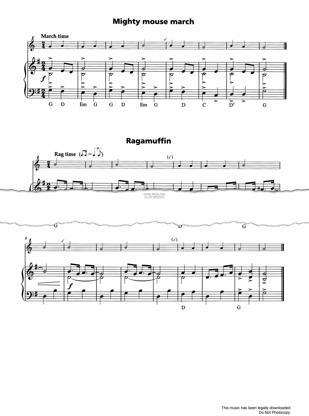 Produktgalerie: Seite 1 von 1 Mighty Mouse March/Ragamuffin, , Flöte, Klavier