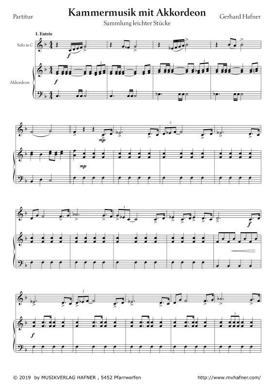 Product gallery: Page 1 of 11 Kammermusik mit Akkordeon, , (melody instrument in C and accordion)