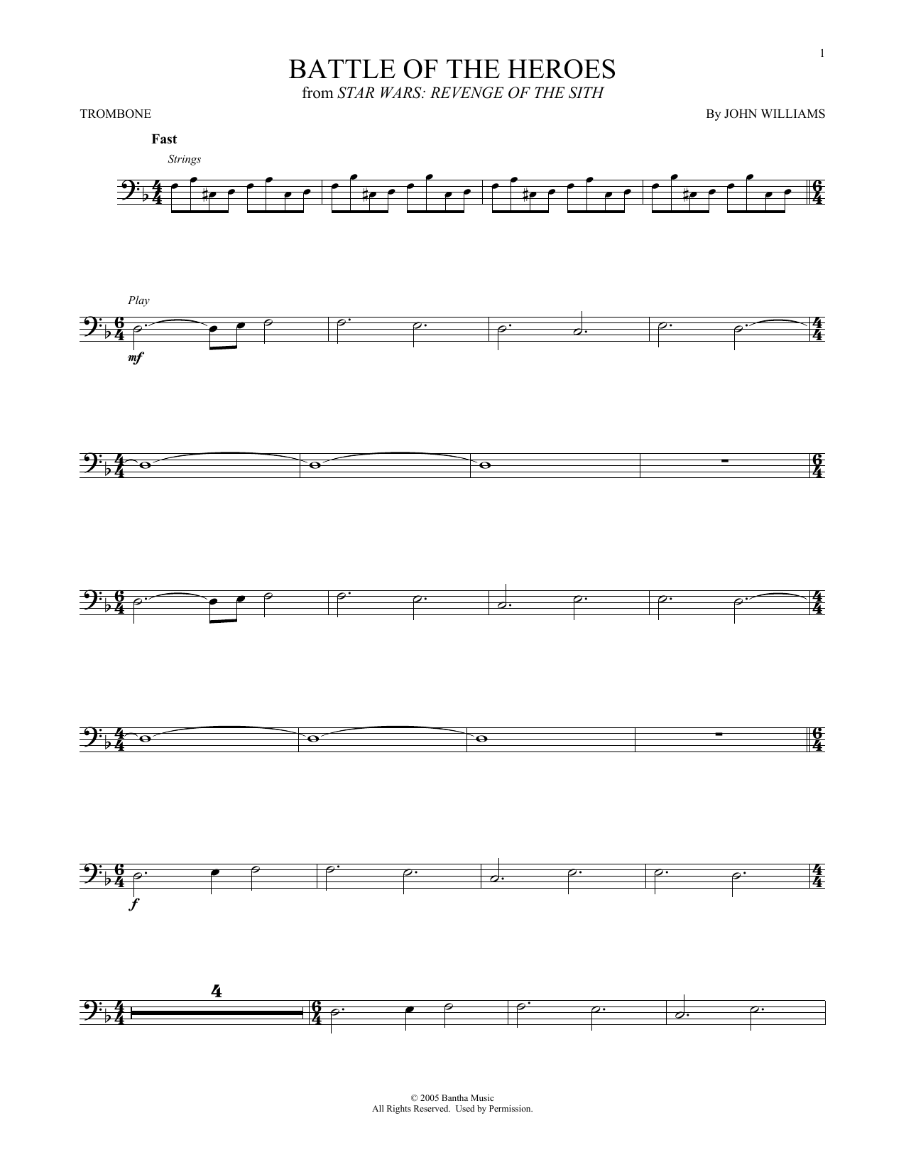 Product gallery: Page 1 of 1 Battle Of The Heroes (from Star Wars: Revenge Of The Sith), John Williams