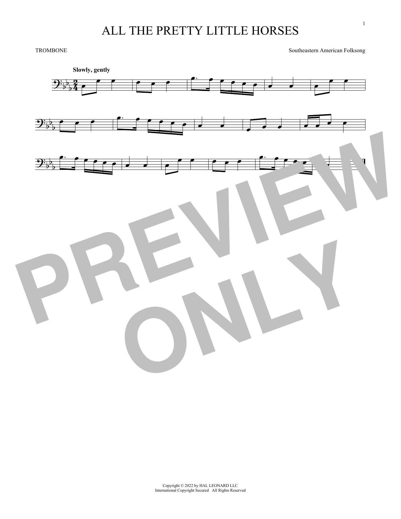 Product gallery: Page 1 of 1 All The Pretty Little Horses, Southeastern American Folksong