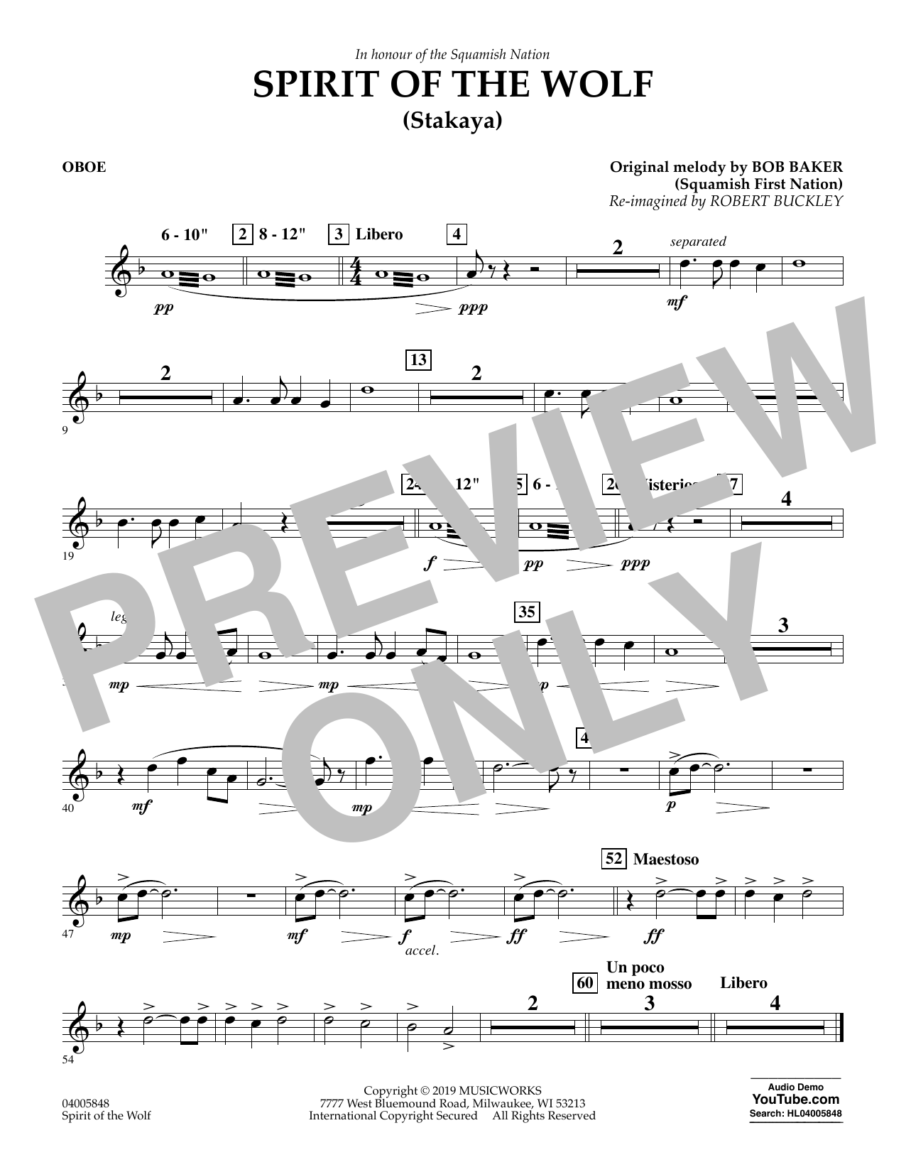 Product picture to: Spirit of the Wolf (Stakaya) - Oboe