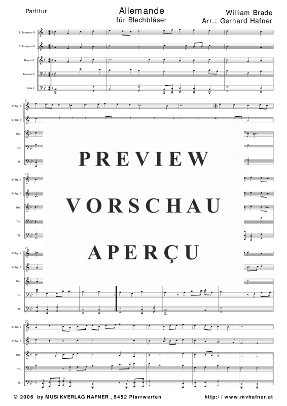 Produktgalerie: Seite 6 von 11 Allemande, , (Blechbläser Quintett)