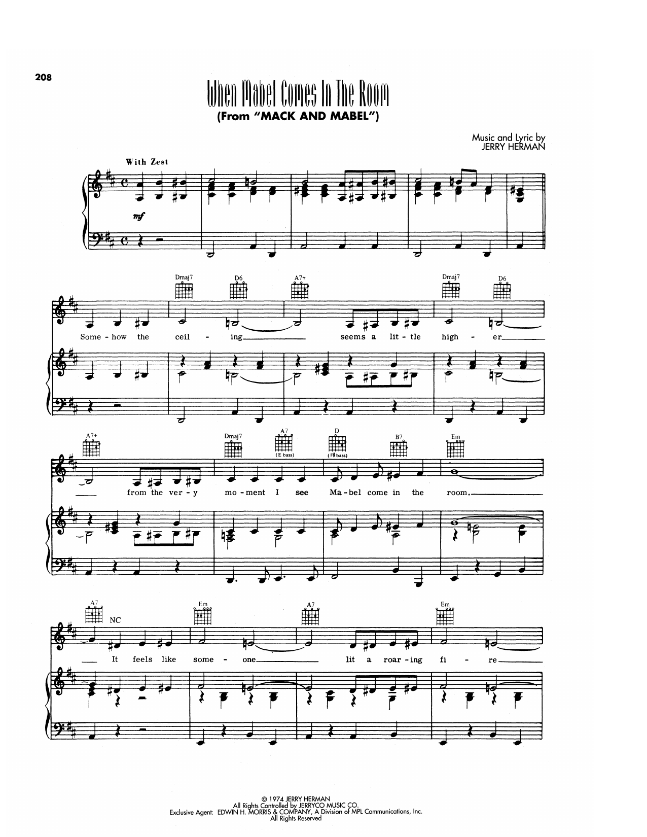 Produktgalerie: Seite 1 von 1 When Mabel Comes In The Room (from Mack & Mabel), Jerry Herman, Gesang, Gitarre, Klavier