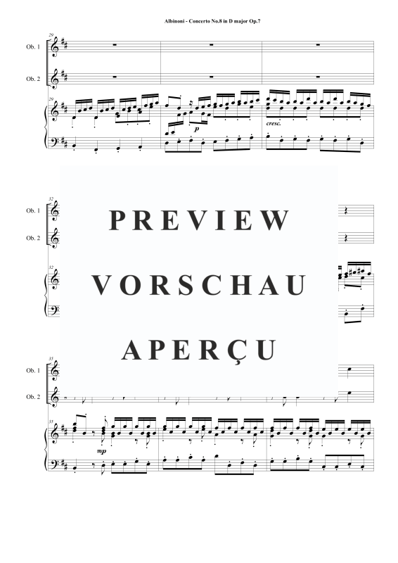 Product gallery: Page 5 of 11 Oboe Concerto No.8 in D-Dur Op.7, , 2 Oboes and Piano/Harpsichord