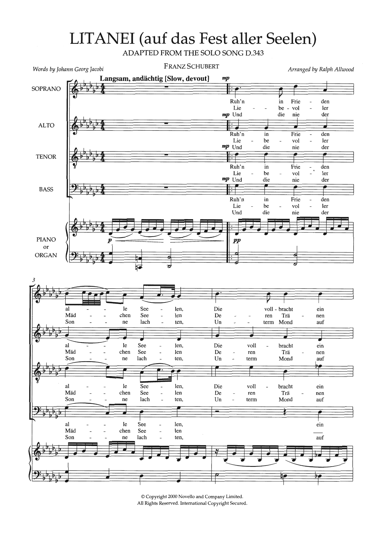 Produktbild zu: Litanei (Auf Das Fest Aller Seelen) (arr. Ralph Allwood)