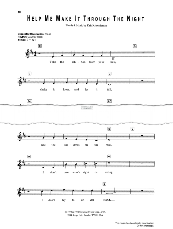 Produktgalerie: Seite 1 von 1 Help Me Make It Through The Night, Kris Kristofferson, Gesang, Gitarre, Keyboard