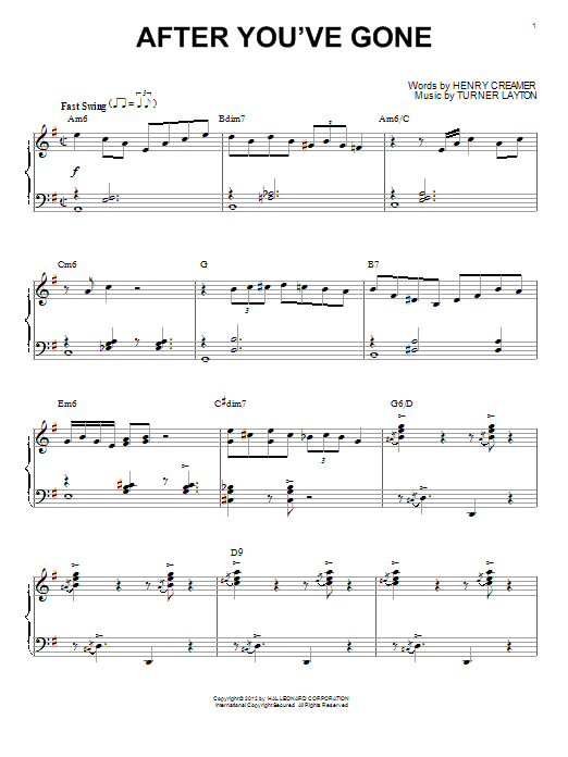Product gallery: Page 1 of 1 After You've Gone (arr. Brent Edstrom), Django Reinhardt