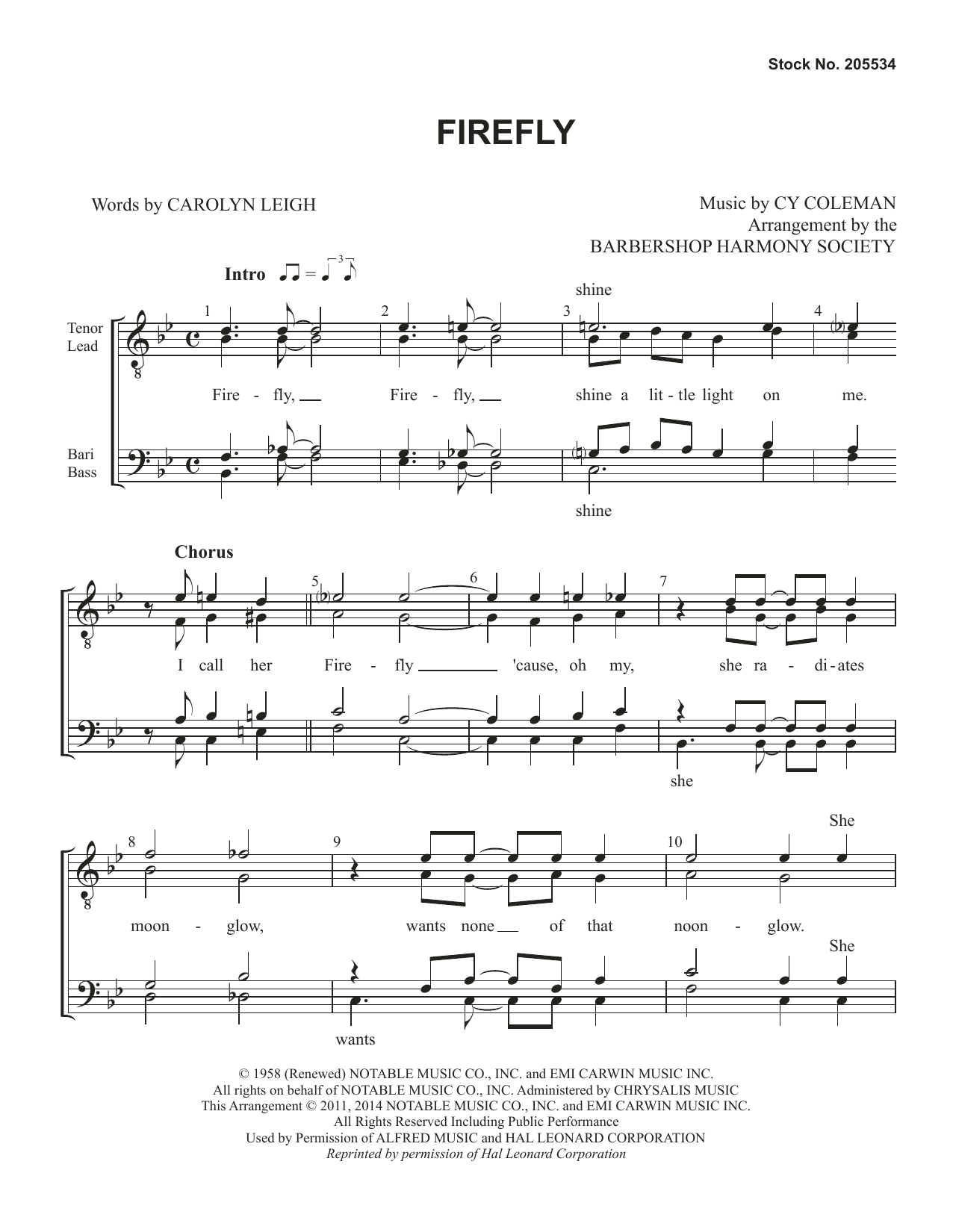 Product picture to: Firefly (arr. Barbershop Harmony Society)