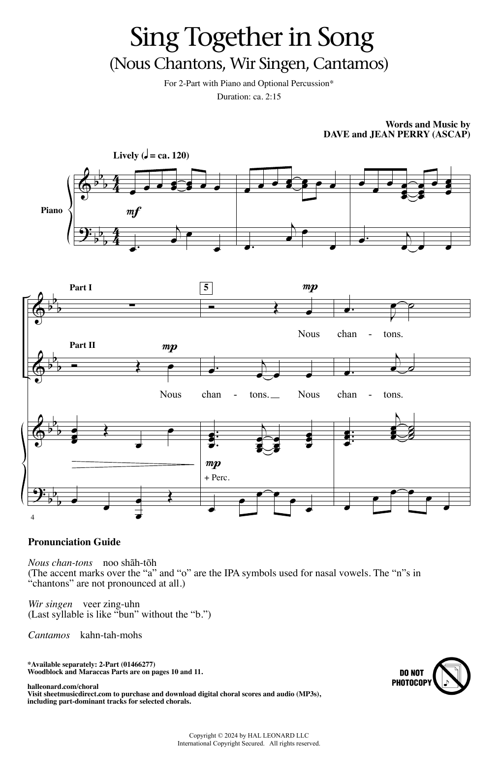 Produktbild zu: Sing Together In Song (Nous Chantons, Wir Singen, Cantamos)