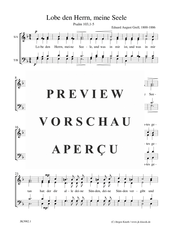 gallery: Lobe den Herrn, meine Seele, , (Gemischter Chor)