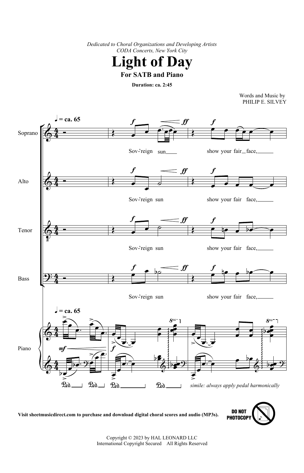 Produktgalerie: Seite 1 von 1 Light Of Day, Philip Silvey, Chor