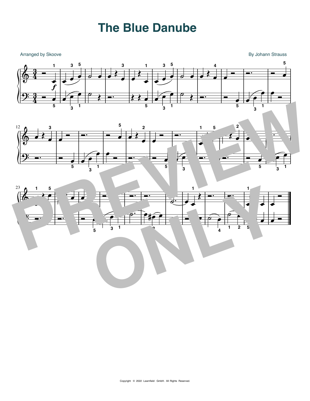 Product picture to: The Blue Danube (arr. Skoove)