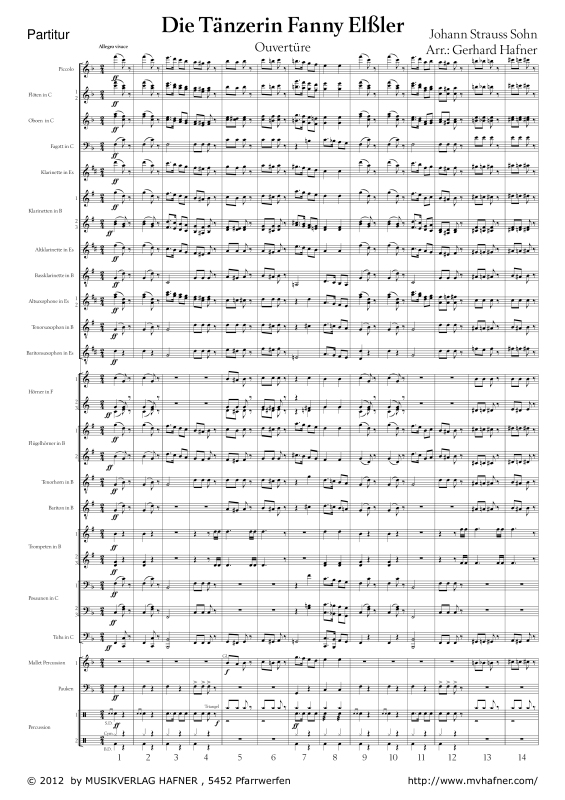 Product gallery: Page 1 of 11 Die Tänzerin Fanny Elßler, , (large wind orchestra)