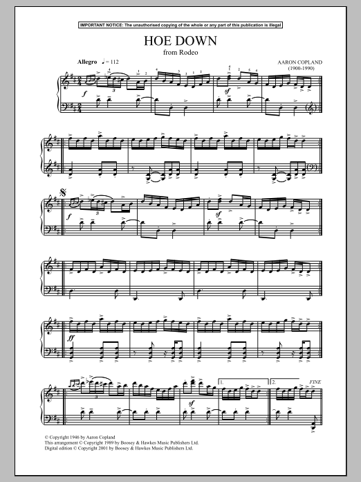 Product gallery: Page 1 of 1 Rodeo (Hoe-Down), Aaron Copland