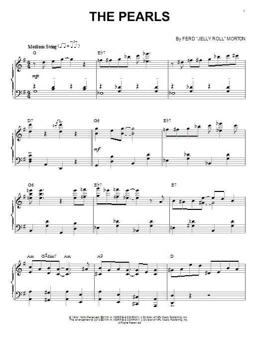 Product gallery: Page 1 of 1 The Pearls (arr. Brent Edstrom), Jelly Roll Morton