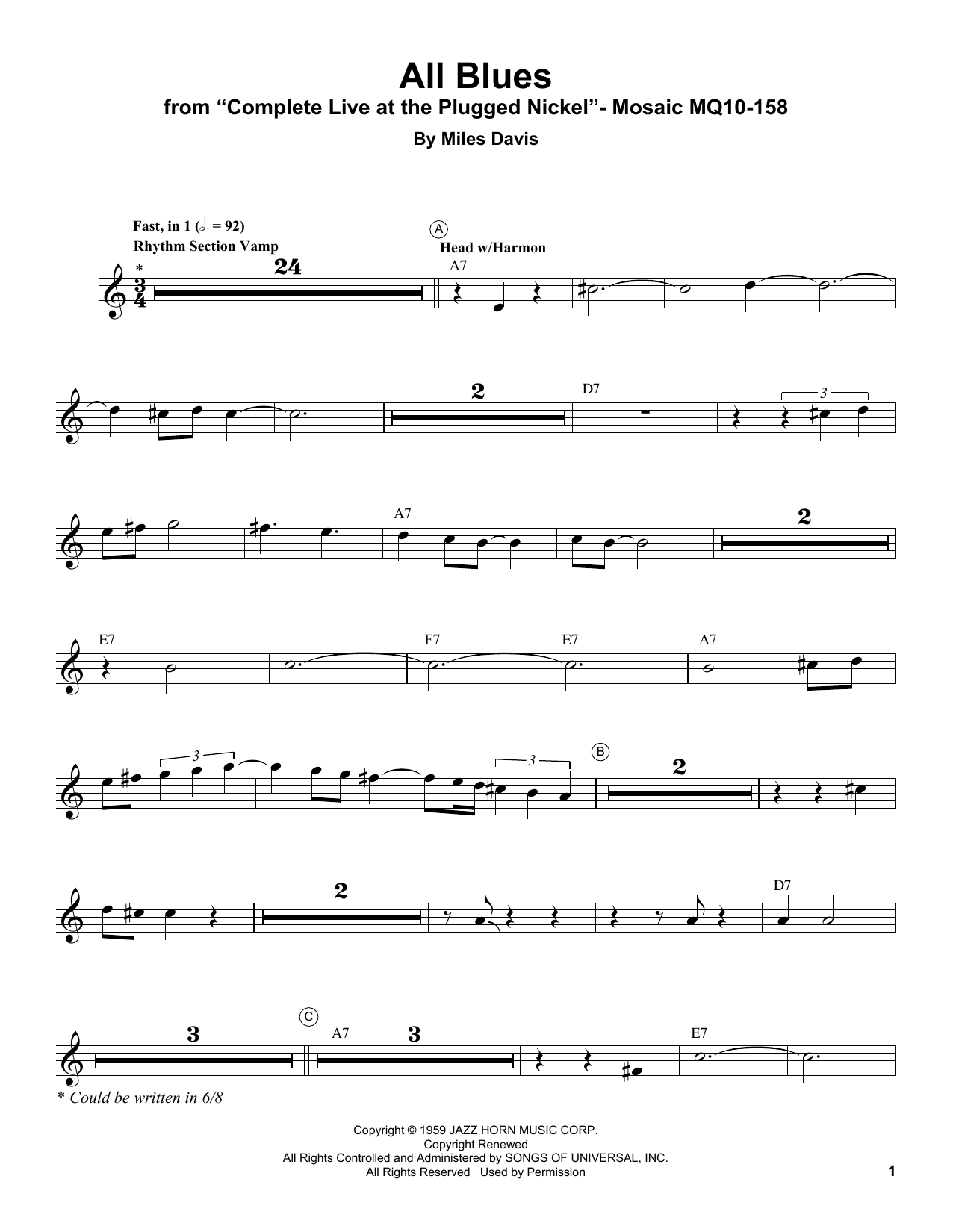 Produktgalerie: Seite 1 von 1 All Blues, Miles Davis, Trompete