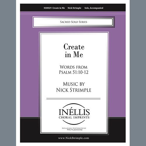 cover: Create In Me, Nick Strimple, Gesang, Klavier