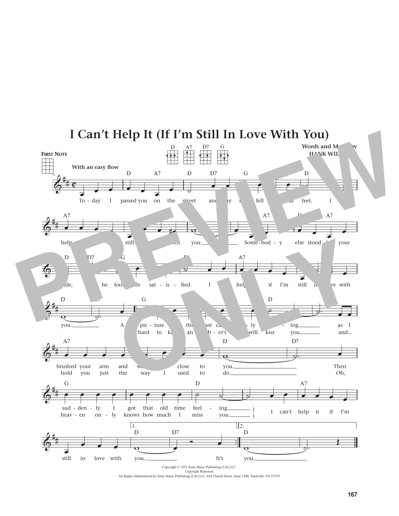 Produktgalerie: Seite 1 von 1 I Can't Help It (If I'm Still In Love With You) (from The Daily Ukulele) (arr. Jim Beloff), Hank Williams, Ukulele