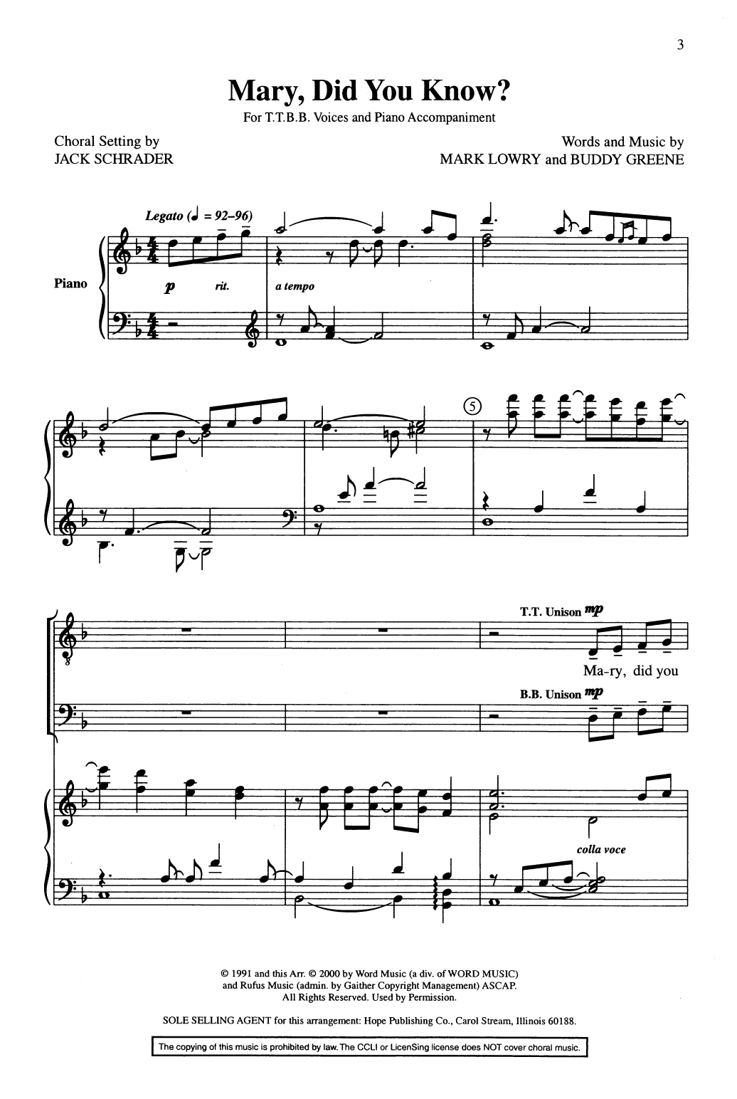 Product picture to: Mary, Did You Know? (arr. Jack Schrader)
