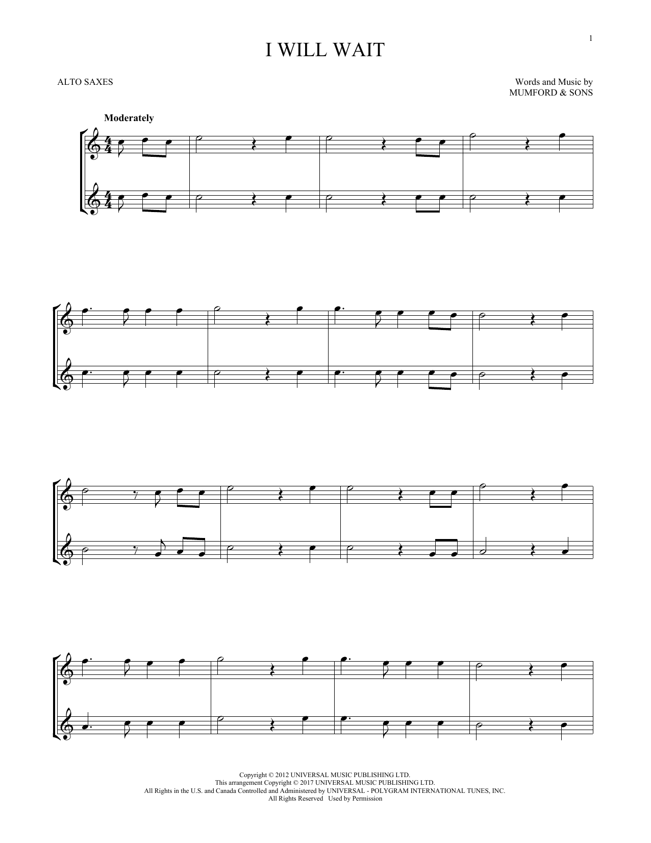 Product gallery: Page 1 of 1 I Will Wait, Mumford & Sons