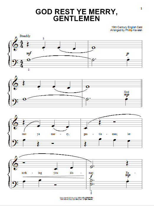 Produktgalerie: Seite 1 von 1 God Rest Ye Merry, Gentlemen (arr. Phillip Keveren), 19th Century English Carol, Klavier