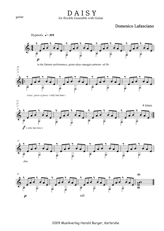 Produktbild zu: Daisy (Einzelstimmen)Domenico Lafasciano