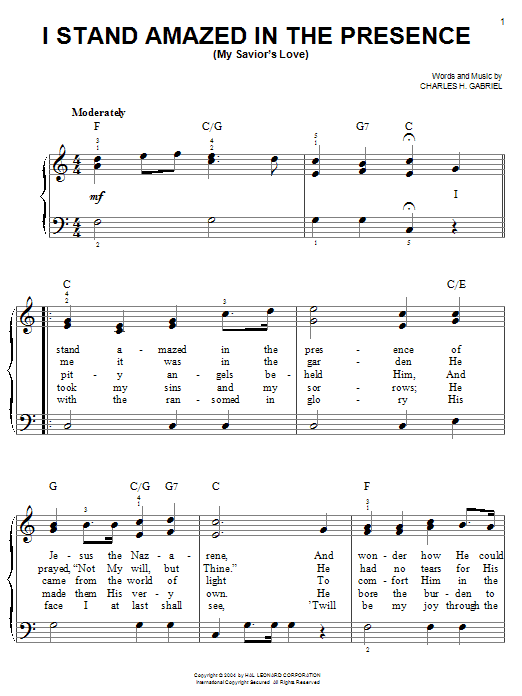 Produktbild zu: I Stand Amazed In The Presence (My Savior's Love)