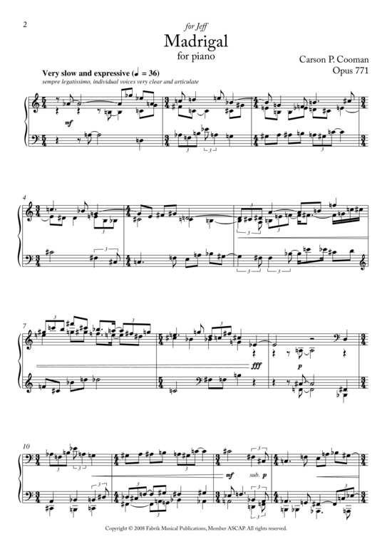 Product picture to: Madrigal Carson P. Cooman