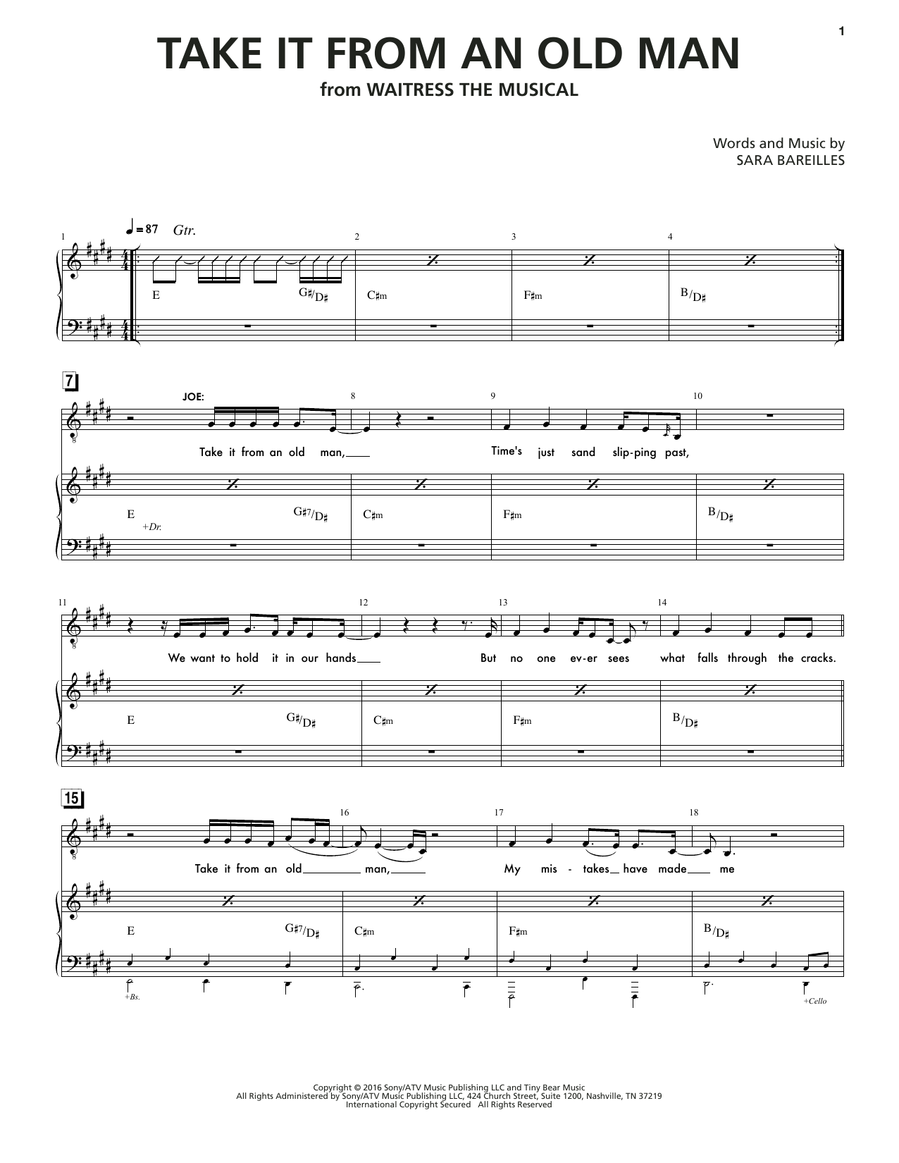 Produktbild zu: Take It From An Old Man (from Waitress The Musical)