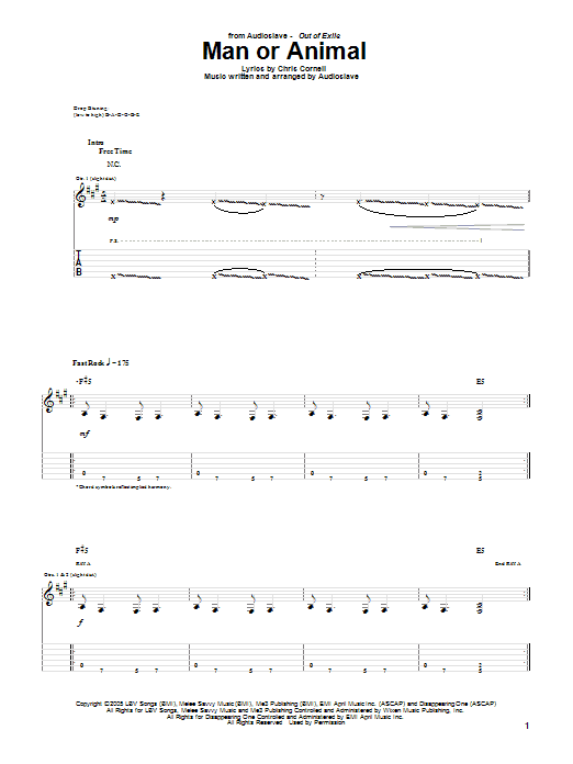 Produktgalerie: Seite 1 von 1 Man Or Animal, Audioslave, Gitarre