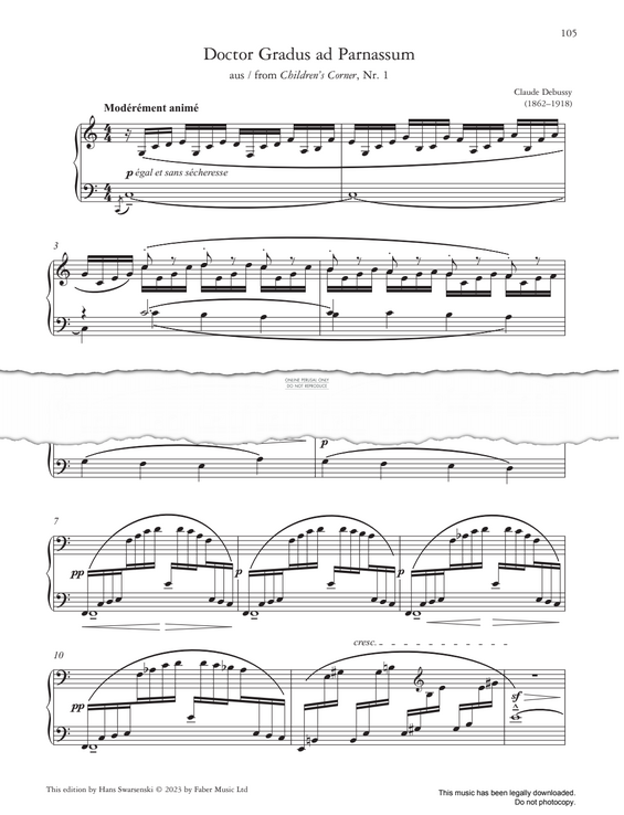Produktgalerie: Seite 1 von 1 Doctor Gradus ad Parnassum (Children’s Corner, No. 1), Claude Debussy, Klavier