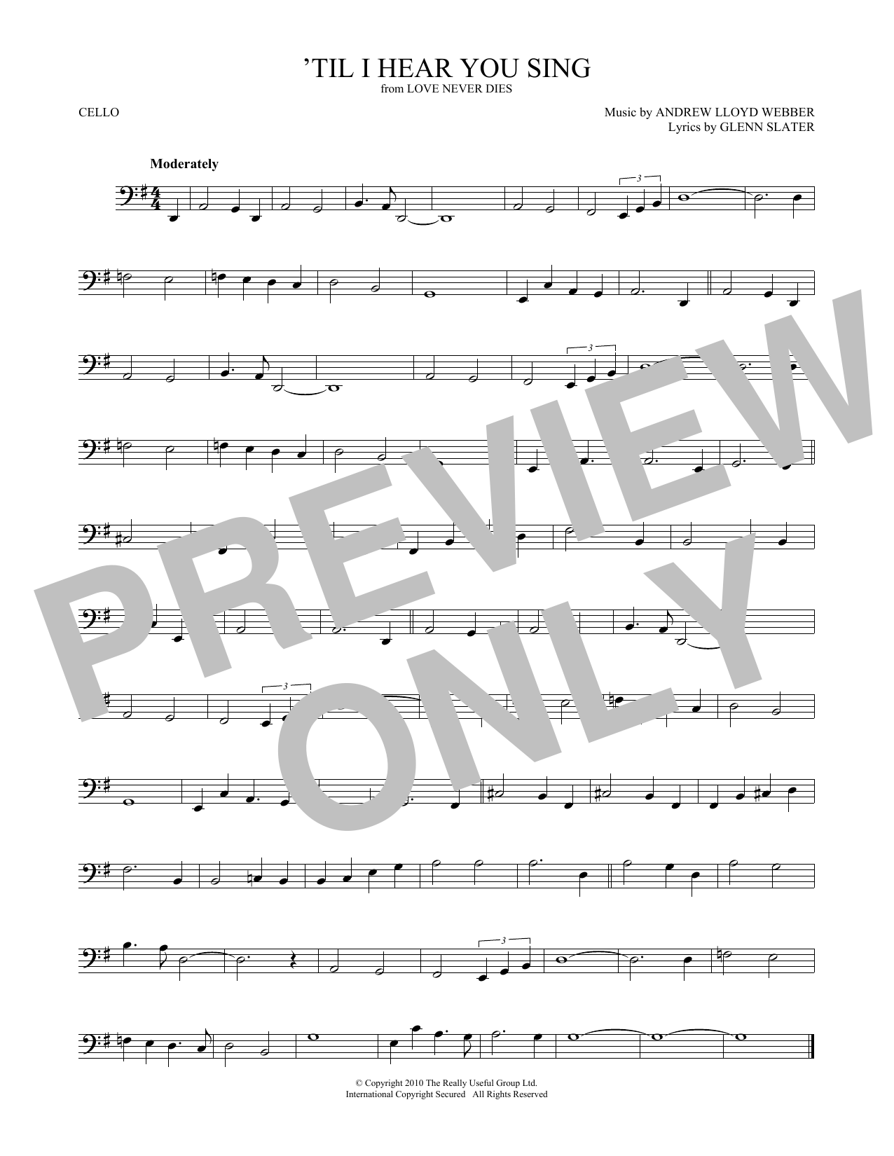 Produktgalerie: Seite 1 von 1 'Til I Hear You Sing (from Love Never Dies), Andrew Lloyd Webber, Violoncello