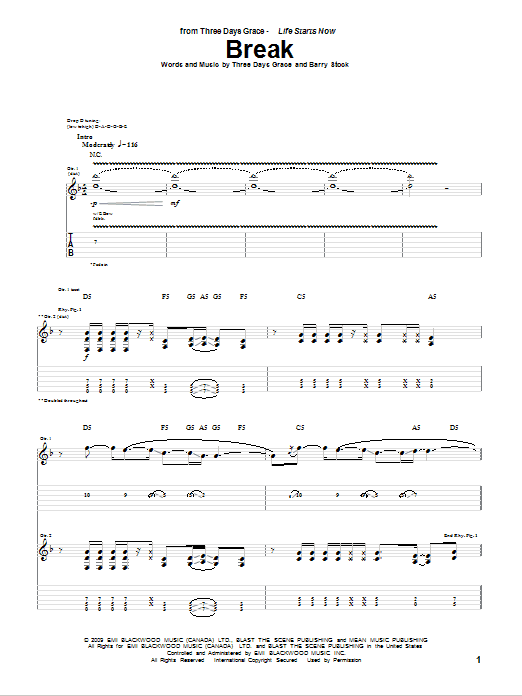 Produktgalerie: Seite 1 von 1 Break, Three Days Grace, Gitarre