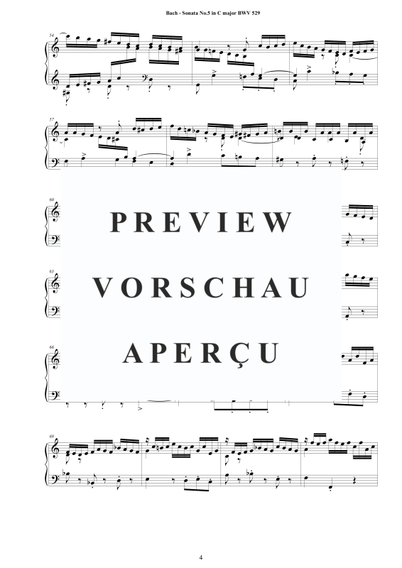 Product gallery: Page 5 of 11 Sonata No.5 in C-Durr BWV 529, , Harpsichord/Solo Piano