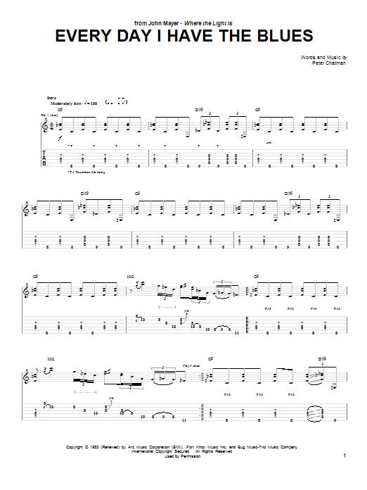 Product gallery: Page 1 of 1 Every Day I Have The Blues, John Mayer
