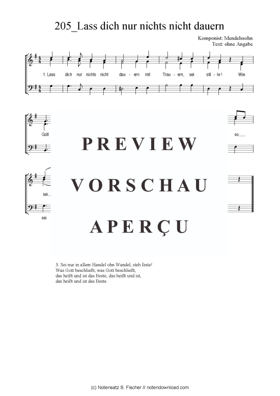 Product picture to: Lass dich nur nichts nicht dauern Mendelssohn