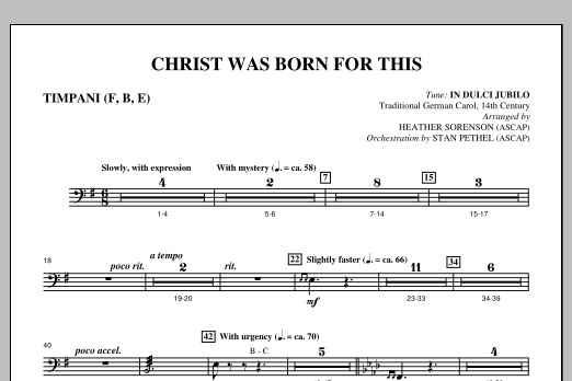 Produktbild zu: Christ Was Born For This - Timpani