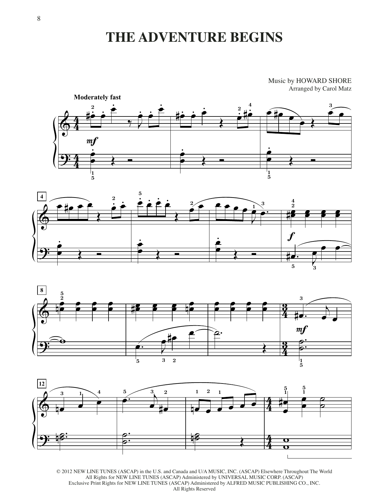Product picture to: The Adventure Begins (from The Hobbit: An Unexpected Journey) (arr. Carol Matz)