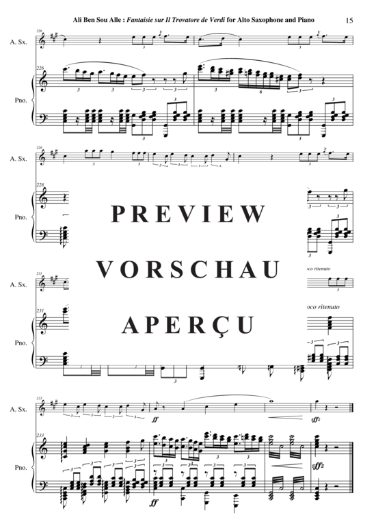 Product gallery: Page 16 of 21 Fantaisie sur Il Trovatore de Verdi , , (alto saxophone + piano)