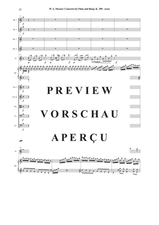 Product gallery: Page 21 of 21 Concerto for Flute and Harp, K. 292 , , (flute solo, harp solo + orchestra)