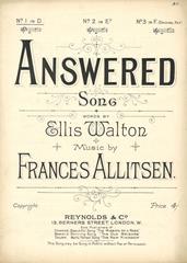 cover: Answered, Frances Allitsen, Gesang, Klavier